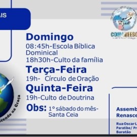 DIAS DE CULTO SEDE IEADRG